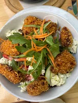 Roasted Chicken Nuggets on Salad